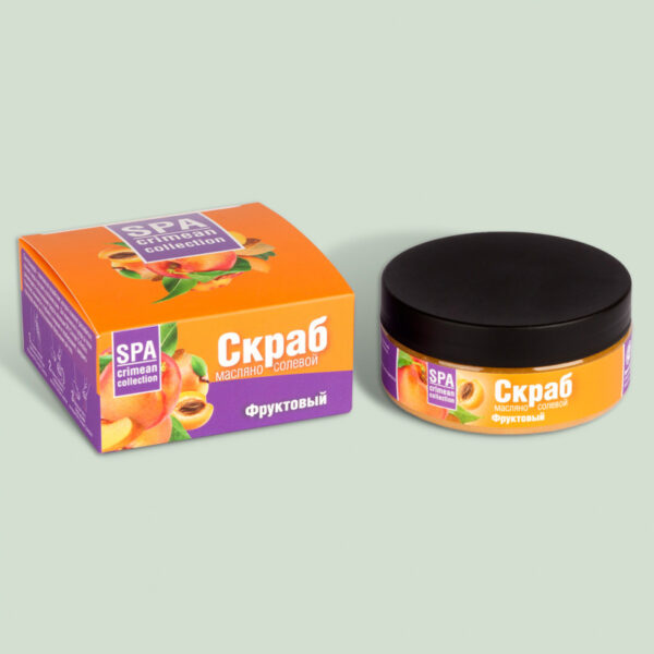 Скраб масляно-солевой для тела Фруктовый витаминный Crimean SPA Collection c экстрактами персика, абрикоса, розмарина