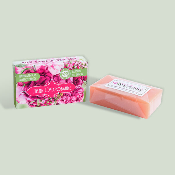 Натуральное мыло-духи Леди Очарование с ароматом духов Розовый соул